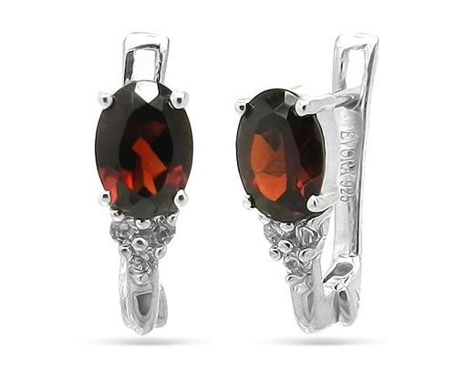 Серьги, гранат, Горошина