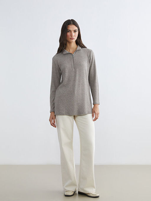 Dik Yaka Oversize Kad?n Ti??rt