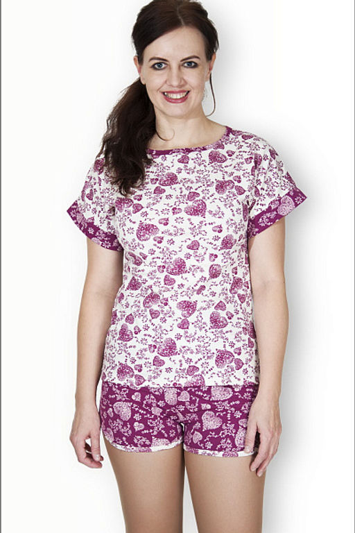 Пижама с шортами (00305, бордо) - Плиона фото 2