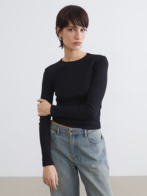 Bisiklet Yaka Fitilli Kad?n Body