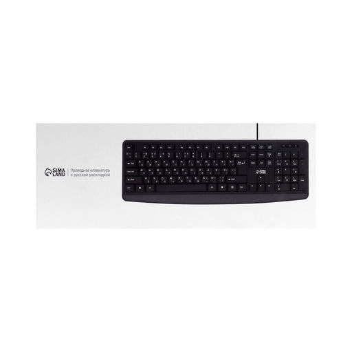 Клавиатура компьютерная Sima-Land SL-01, проводная, мембранная, 104 клавиши, USB, 1.5 м, черная