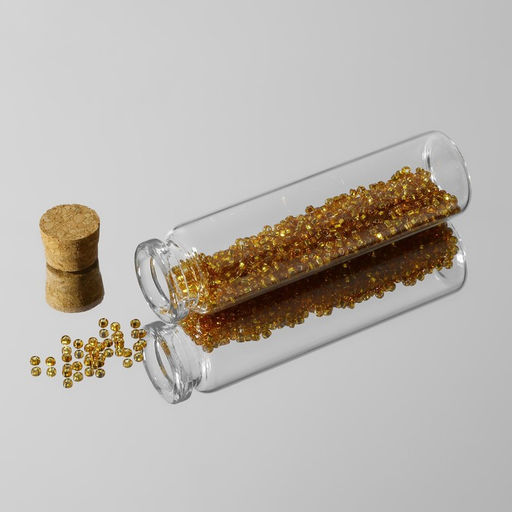 Набор баночек для хранения бисера, d=2.2×8 см, 15 шт., в контейнере, 11.8×7.8×8.6 см