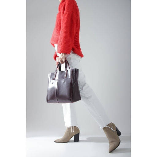 Сумка-тоут на молнии, 3 наружных кармана, длинный ремень, цвет бордовый - Simaland фото 4