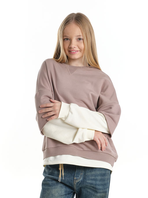 Толстовка для девочки 22-8047 бежевый - Mini maxi фото 21