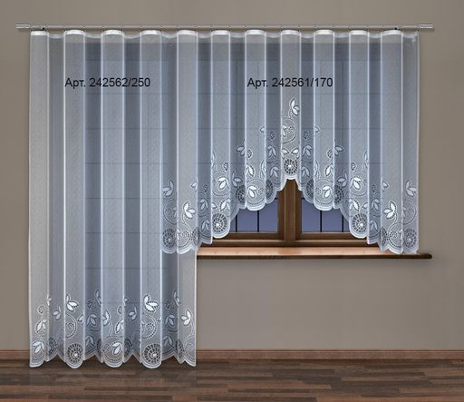 Готовые шторы арт. 242561/170, белоснежная, размеры 170 см высота х 400 см ширина, на универсальной ленте - Firanka фото 3