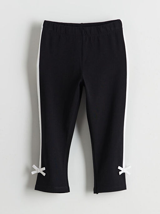 Beli Lastikli Fiyonk Detayl? 3/4 Boy K?z ?ocuk Tayt