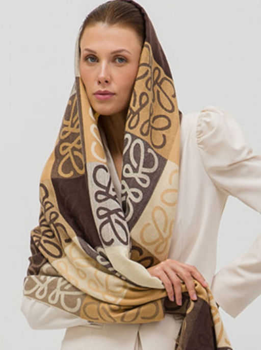 В составе шерсть и кашемир! теплый двусторонний палантин - Tantino фото 7