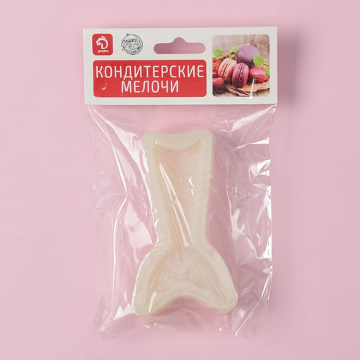 Молд для шоколада Доляна «Хвост русалки», пластик, 9.5×5.5×2 см, белый