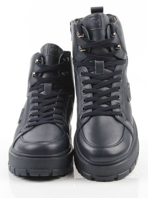 05-AW1002-2M DK. BLUE Ботинки зимние мужские (натуральная кожа, натуральный мех)