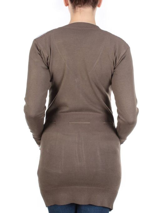 8509 BROWN Кардиган женский (80% хлопок, 20% anti-pillfibre) - Фабричный китай фото 5