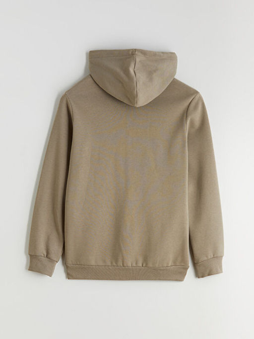 Kap??onlu Uzun Kollu Erkek Fermuarl? Sweatshirt