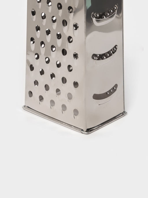 Тёрка четырёхгранная Доляна «Деревушка», 24.5×10.5 см, нержавеющая сталь, коричневая