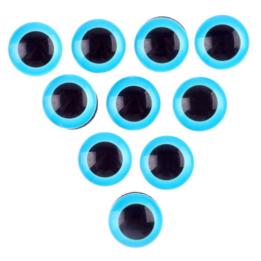 Глаза на клеевой основе, набор 10 шт., размер 1 шт. 15 мм, цвет голубой - Школа талантов фото 2