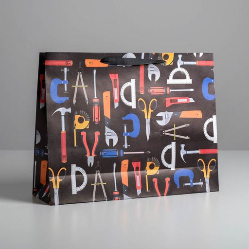 Цена за 2 шт. Пакет подарочный крафтовый, упаковка, Happy birthday, L 40×31×11.5 см