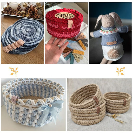 Цена за 3 шт. Набор нашивок Hand made, 4.5×1.3 см, 10 шт., коричневые
