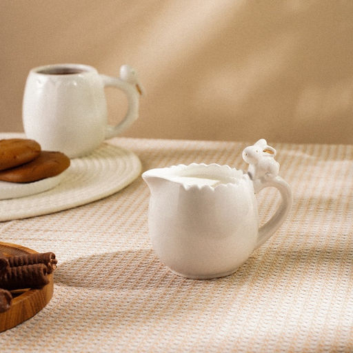 Молочник SL Home «Пасхальные кролики», 450 мл, 15×10 см, доломит, белый