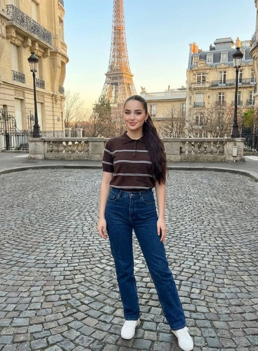 K13329 Джемпер-поло (вязаный трикотаж) КОРИЧНЕВЫЙ