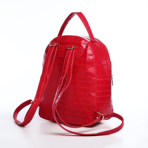 Рюкзак женский из искусственной кожи на молнии, 1 карман, цвет фуксия - Simaland фото 2