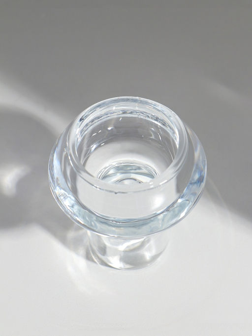 Цена за 2 шт. Стеклянный подсвечник на 1 свечу «Тюльпан на ножке», прозрачный, d=2.5 см, 6×6×7.5 см