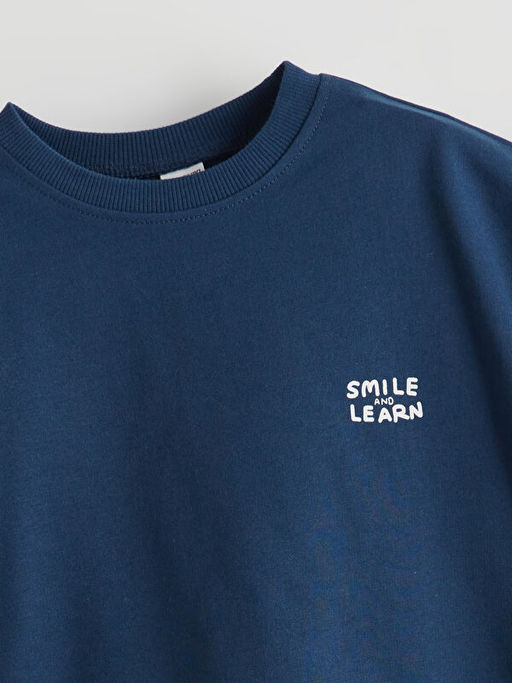 Yaz? Bask?l? Pamuklu Erkek ?ocuk Ti??rt