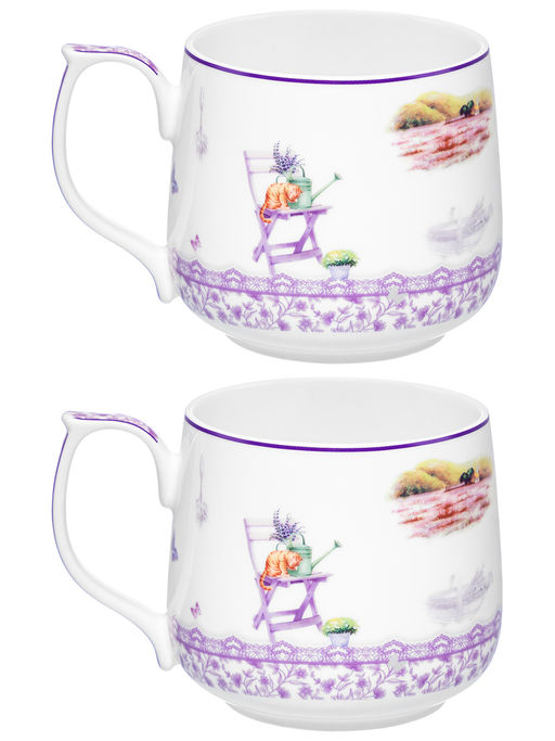 Набор кружек 2 пр. 500 мл 13,5*10*9 см Лаванда фарфор NEW BONE CHINA - Elan gallery фото 4