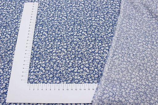 Штапель Цветочный шарм цв.джинс, ш.1.45м, вискоза-100%, 100гр/м.кв - Купава фото 2