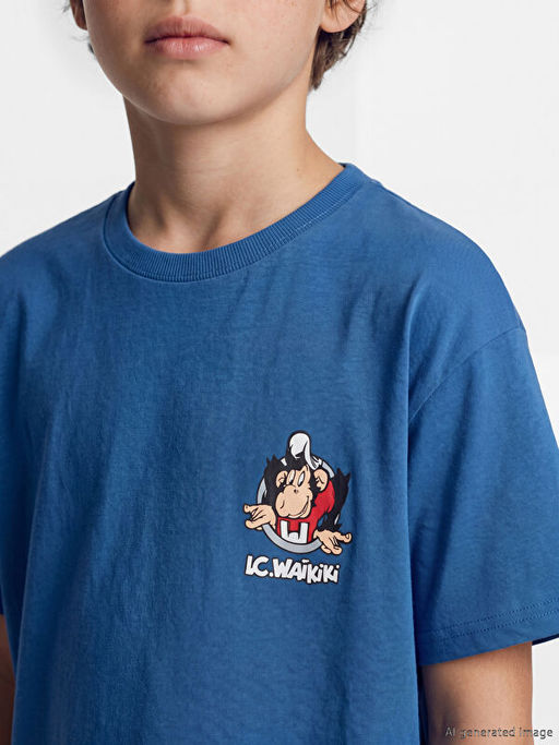 Nostaljik Maymun Bask?l? Unisex ?ocuk Ti??rt