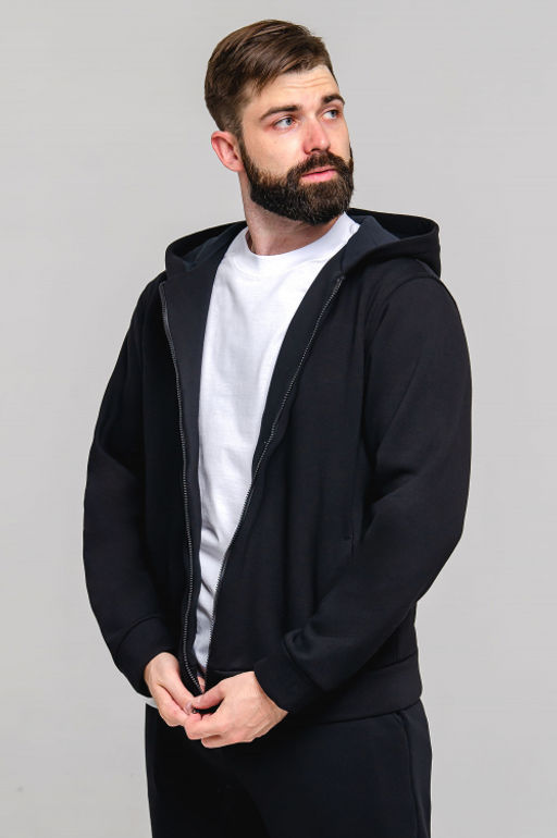 Арт. 69301 Толстовка мужская с начесом 50-58 (5 шт) Цвет:черный