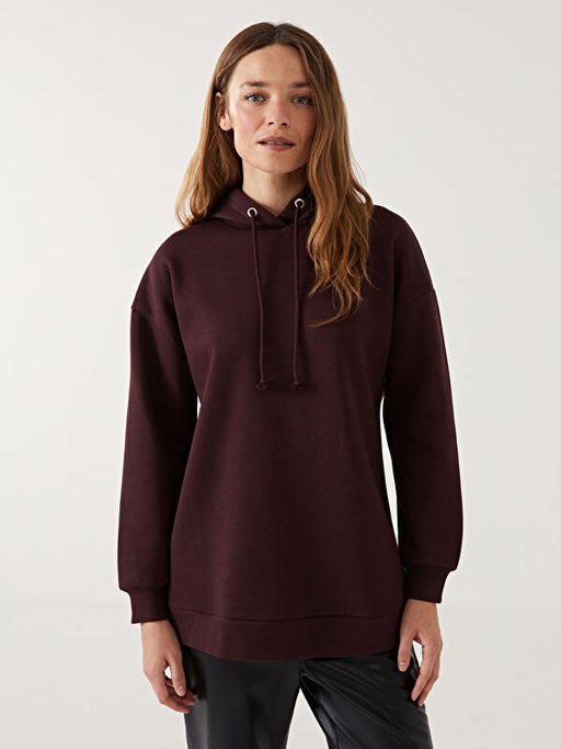 Kap??onlu Kad?n Kal?n Sweatshirt Tunik