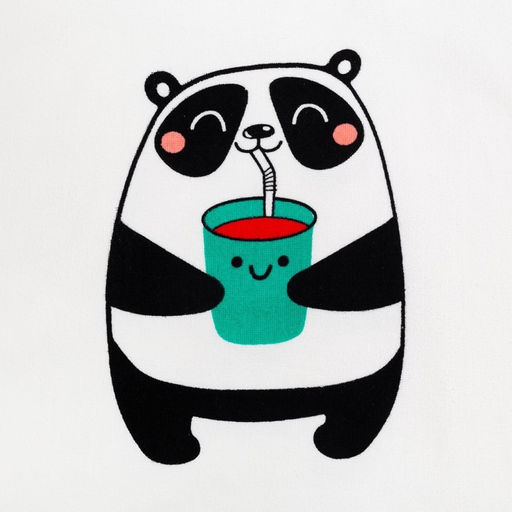 Полотенце - пончо детское махровое «Крошка Я. Панда», 60×120 см, хлопок 100%, белое