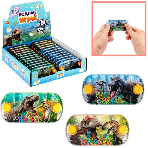Водные игры. Водный тетрис насади колечки "Динозавры" 12х6х2.3см, 3 вида в асс., арт.Т26504 /24