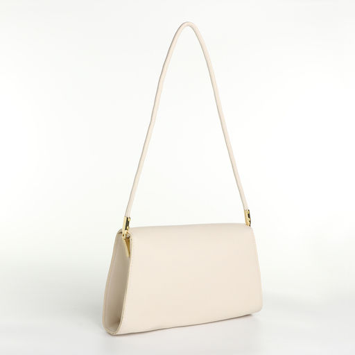 Сумка женская мессенджер без застёжки, 26×7×15 см, бежевая