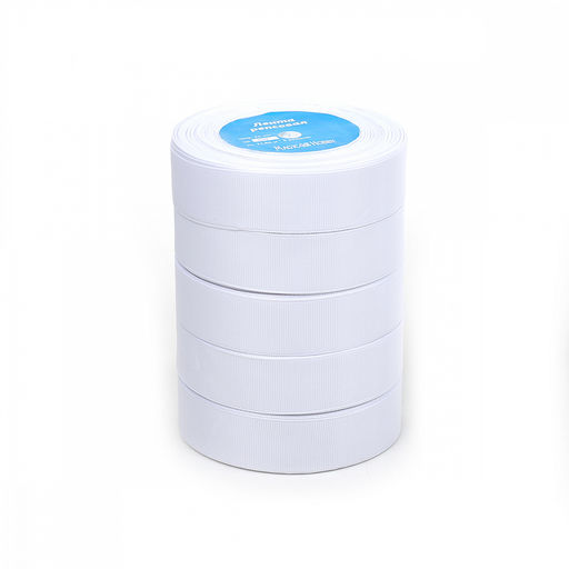 Лента репсовая 25мм цв.029 белый Magic4Hobby набор 5шт*22,86м (1м) пенопласт