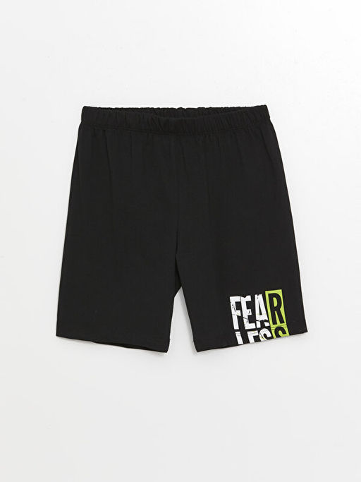 Beli Lastikli Bask?l? Erkek ?ocuk Pijama ?ort - Waikiki фото 3