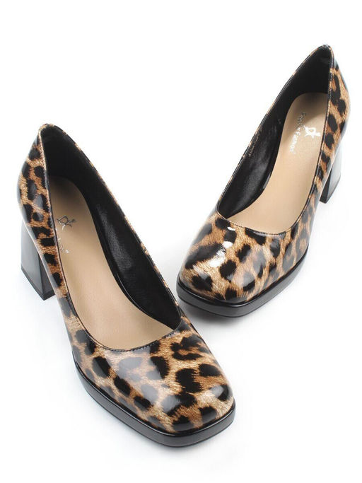 06-A126A-748PC BLACK/LEOPARD Туфли женские (натуральная кожа)