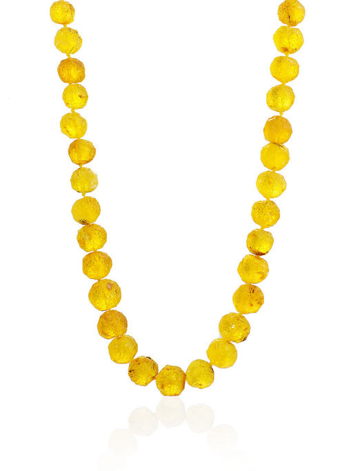 Лечебные бусы из янтаря Шар кусанка золотистая