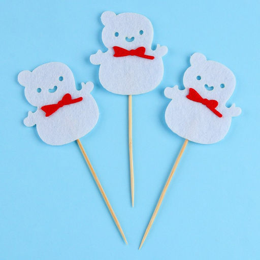 Шпажки из фетра Снеговик, набор 3 шт. - Страна карнавалия фото 2