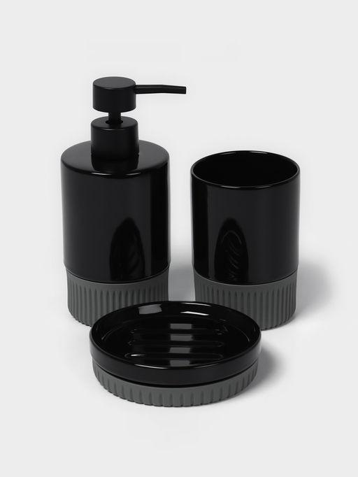 Набор для ванной SAVANNA Глянец, 3 предмета, дозатор для мыла, стакан, мыльница