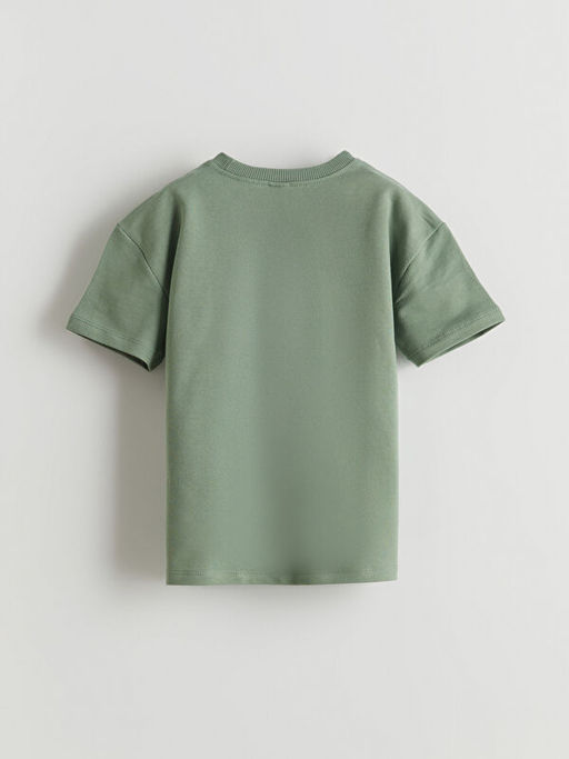 Yaz? Bask?l? Pamuklu Erkek ?ocuk Ti??rt