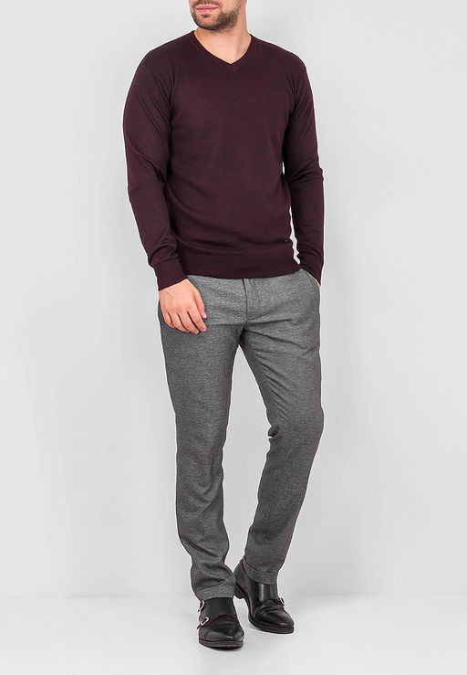 Джемпер мужской GREG G124-DA49 бордо/черный  фото 4