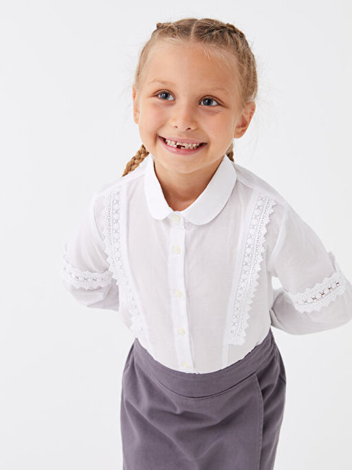 Dantel Detayl? Uzun Kollu K?z ?ocuk G?mlek - Waikiki фото 2