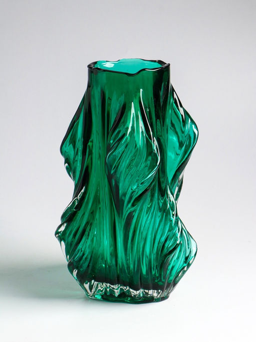 Ваза «Греверли», 27×10 см, стекло, зелёная