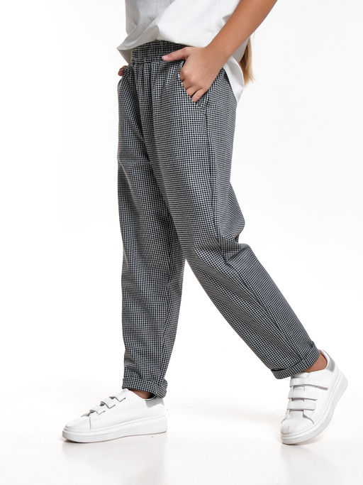 Брюки черная клетка для девочки 22-7968 клетка - Mini maxi фото 5