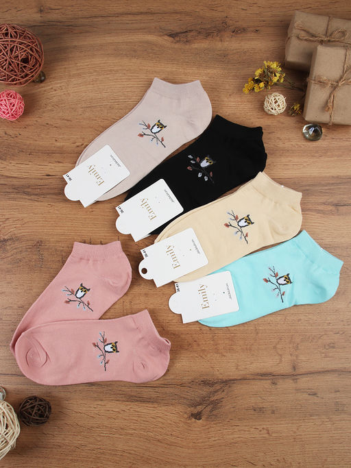 Носки р. 35-40 Птичка короткие / L803 /уп 10/500/1200/ ОДНА ПАРА/ МАРКА