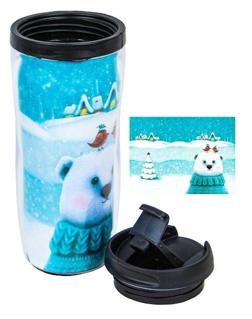 Термокружка "Белый мишка" 350мл. (НГ-2318)