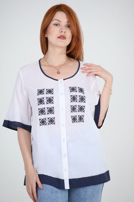 Рубашка женская летняя с орнаментом - Almond фото 4