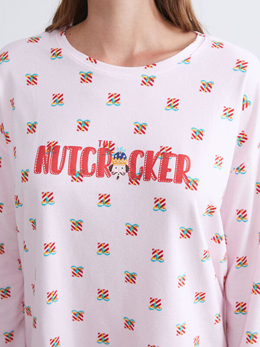 Bisiklet Yaka Y?lba?? Temal? Kad?n Pijama Tak?m?