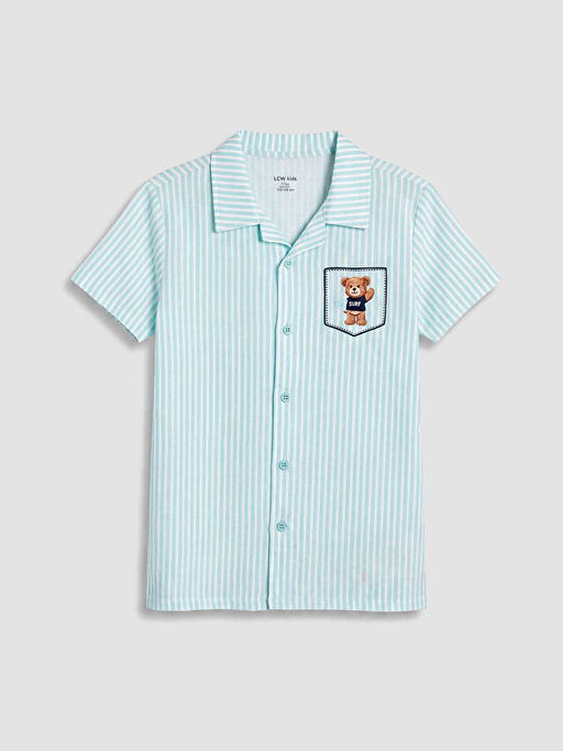 Resort Yaka Erkek ?ocuk ?ortlu Pijama Tak?m?