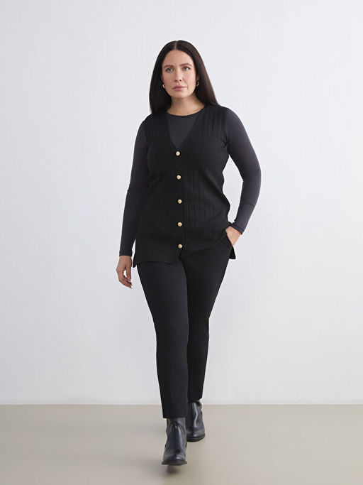 B?y?k Beden Beli Lastikli Kad?n Pantolon