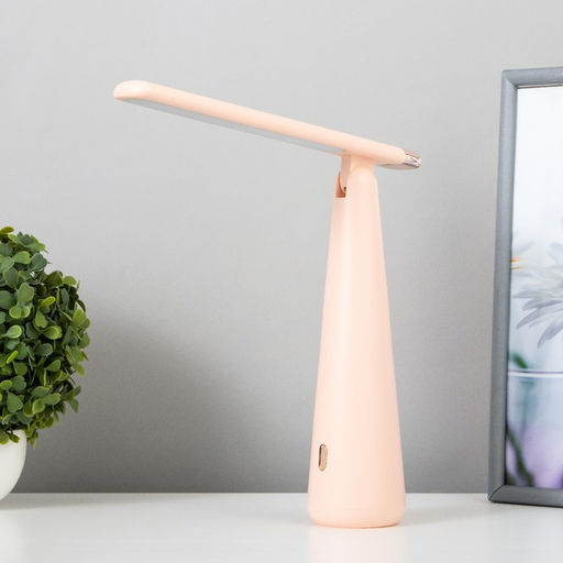 Лампа настольная RISALUX «Страйк», светодиодная, 3 режима, USB, розовая, 6.8×6.8×28.5 см